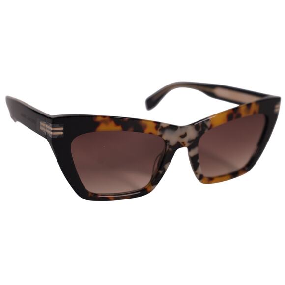 Marc Jacobs Rectangle Cat Eye Sunglasses - Havana / Brown Gradient - NWT - Picture 3 of 11